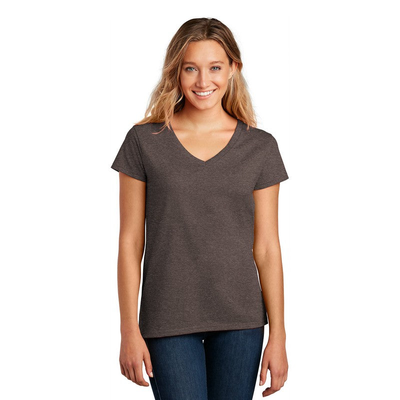 STRAYER District ® Women’s Re-Tee ® V-Neck - Deep Brown Heather
