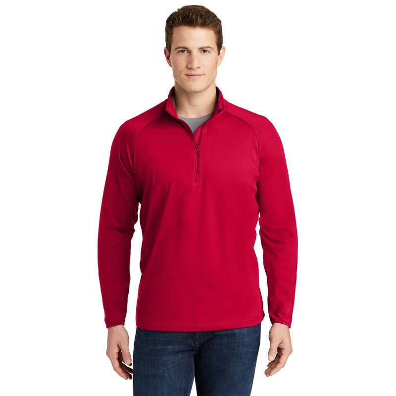 STRAYER Sport-Tek® Sport-Wick® Stretch 1/4-Zip Pullover Deep Red