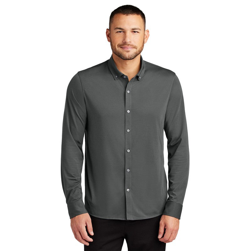 STRAYER Mercer+Mettle™ Stretch Jersey Long Sleeve Shirt - Anchor Grey