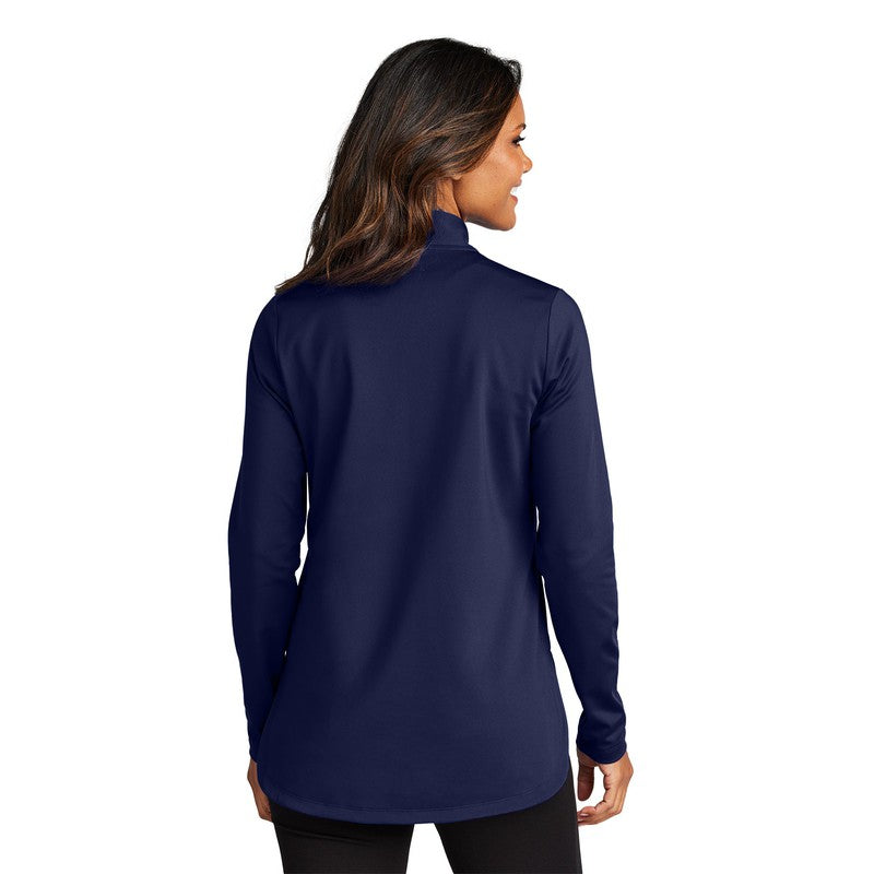 STRAYER Port Authority® Ladies C-FREE® Double Knit 1/4-Zip - True Navy
