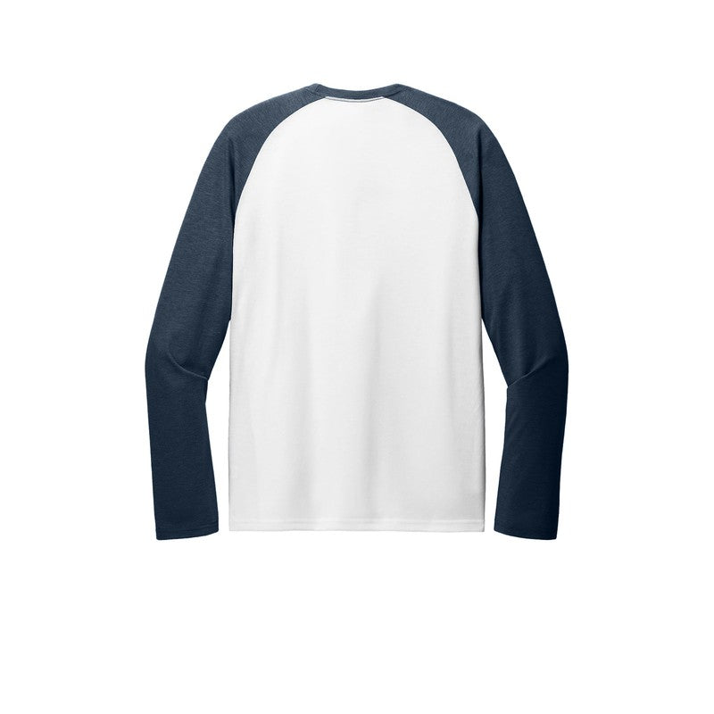 STRAYER Allmade® Unisex Tri-Blend Long Sleeve Colorblock Raglan - Rebel Blue/ Bright White