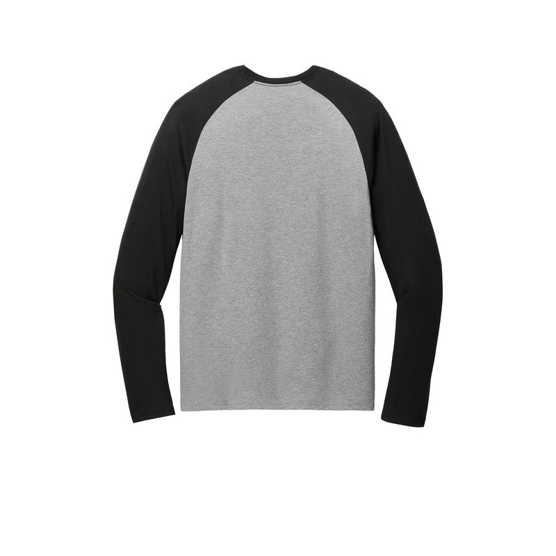 STRAYER Allmade® Unisex Tri-Blend Long Sleeve Colorblock Raglan - Deep Black/ Aluminum Grey