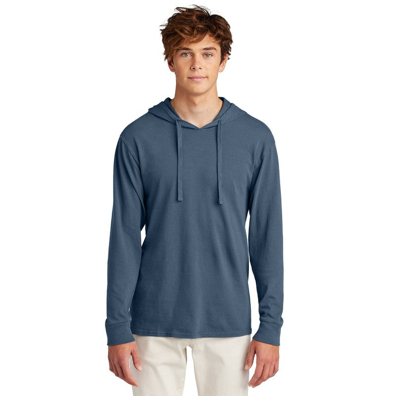 STRAYER Port & Company® Beach Wash® Garment-Dyed Pullover Hooded Tee - Denim Blue
