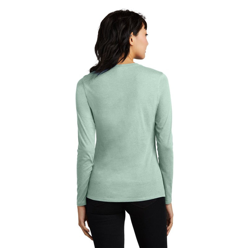STRAYER District® Women’s Perfect Blend® CVC Long Sleeve Tee - Heathered Dusty Sage
