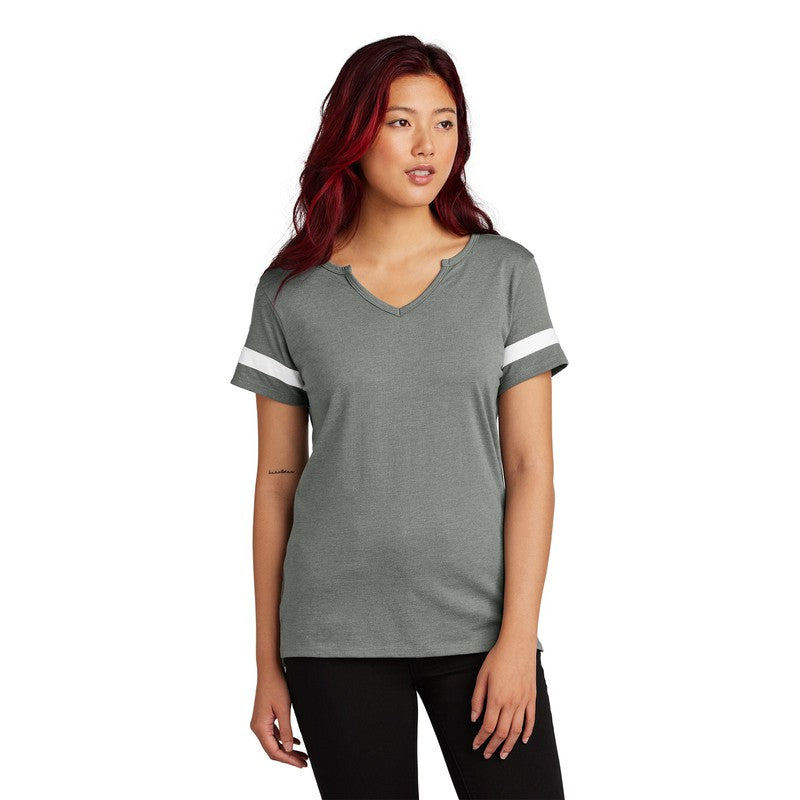 STRAYER Sport-Tek® Ladies Halftime Notch Neck Tee - Vintage Heather/ White