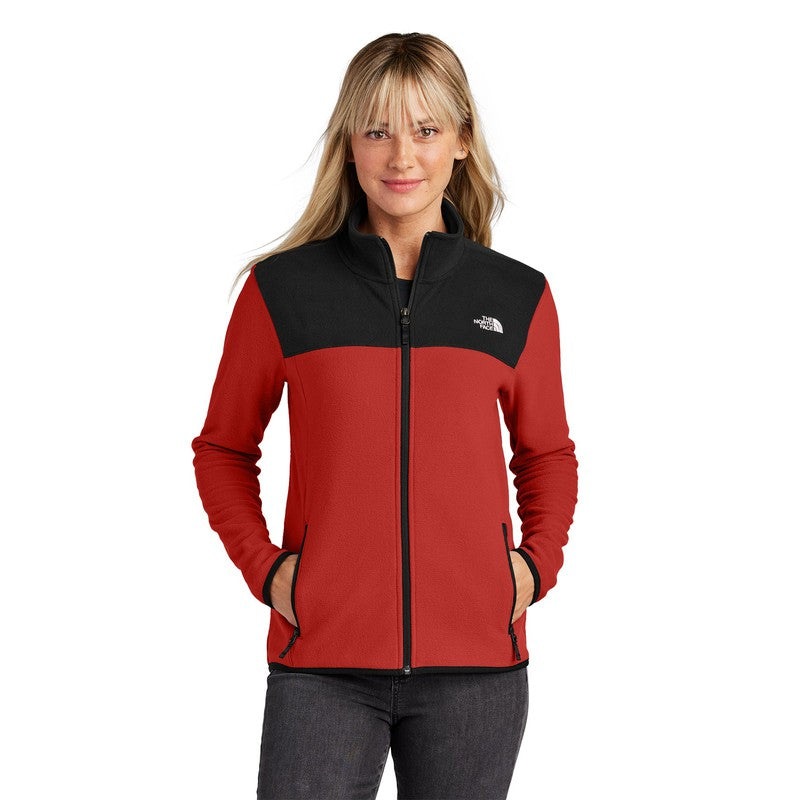 STRAYER The North Face® Ladies Glacier Full-Zip Fleece Jacket - Rage Red / TNF Black