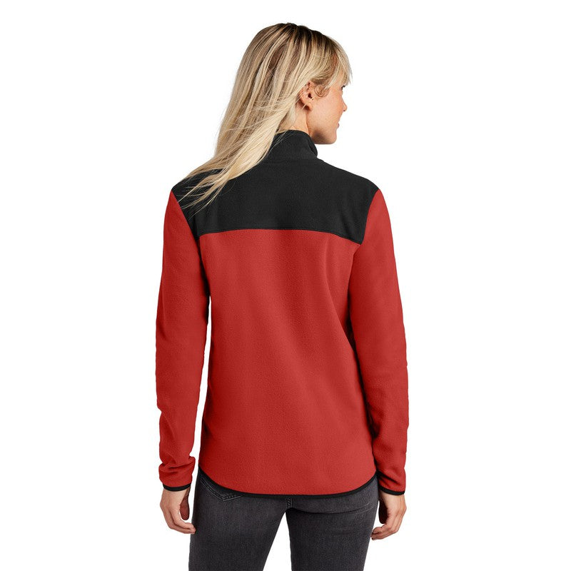 STRAYER The North Face® Ladies Glacier Full-Zip Fleece Jacket - Rage Red / TNF Black