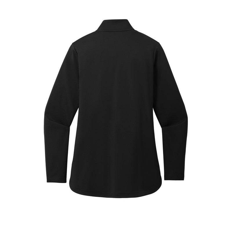 STRAYER Port Authority® Ladies C-FREE® Double Knit 1/4-Zip - Deep Black