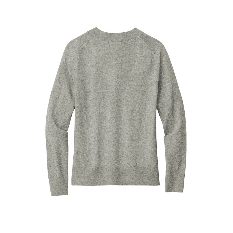 STRAYER Brooks Brothers® Women’s Cotton Stretch V-Neck Sweater - Light Shadow Grey Heather
