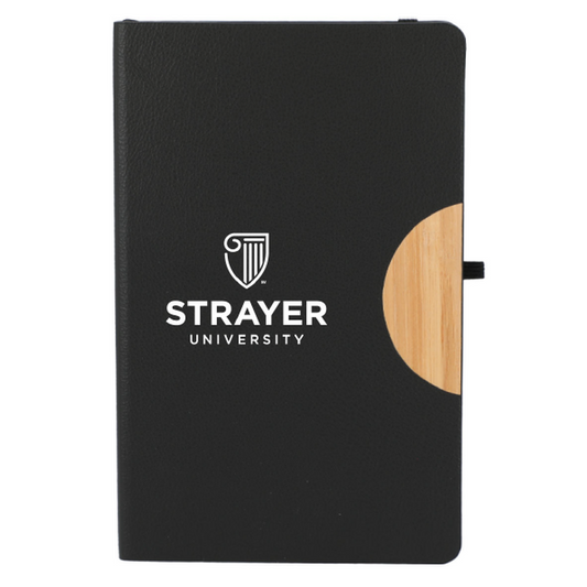 NEW STRAYER 5.5" x 8.5" Kaya Recycled and Bamboo JournalBook - BLACK