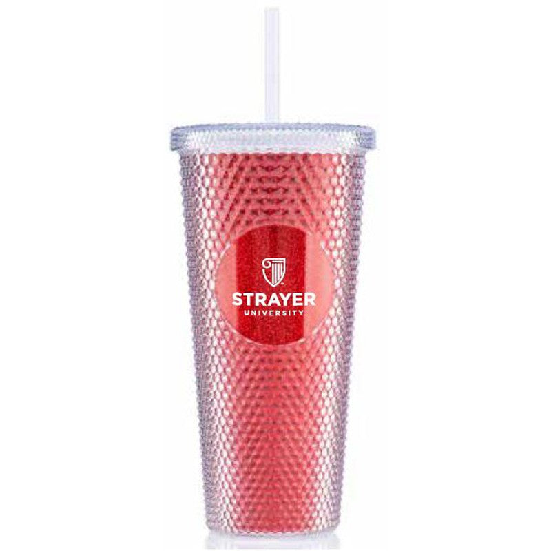 NEW STRAYER 24 oz Bux Glitter Tumbler - Red