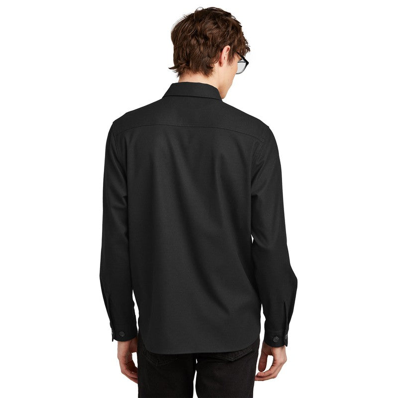 STRAYER Mercer+Mettle™ Long Sleeve Twill Overshirt - DEEP BLACK