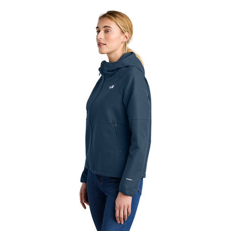 STRAYER HONORS - The North Face® Ladies Barr Lake Hooded Soft Shell Jacket - Shady Blue Dark Heather