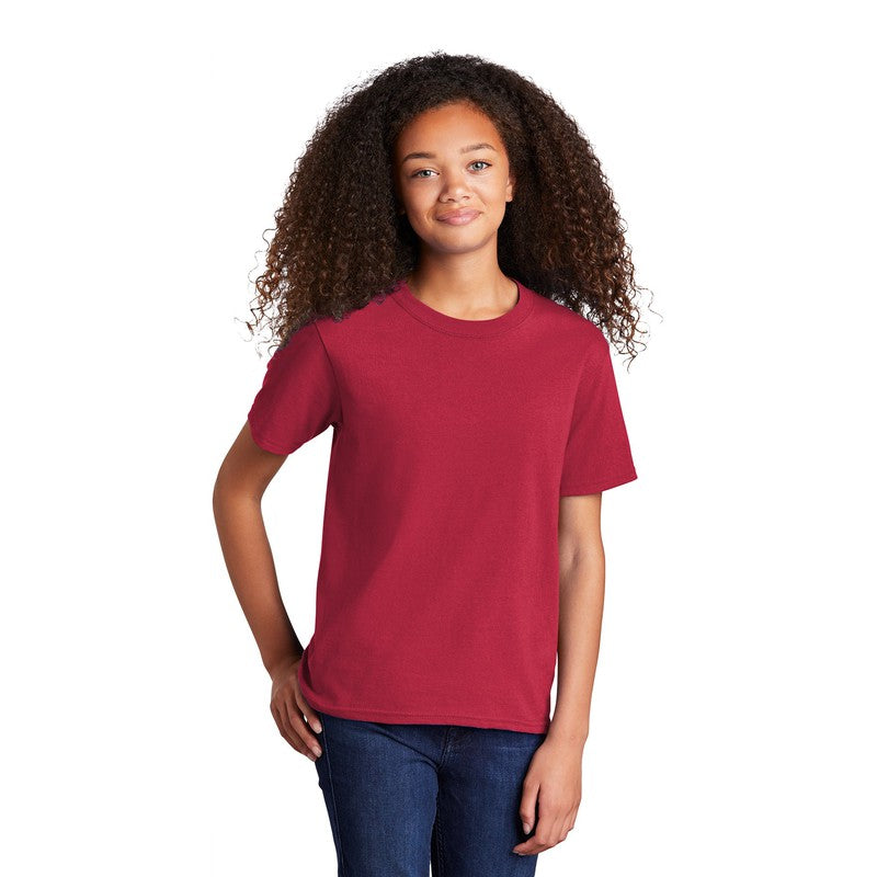 STRAYER Port & Company® Youth Core Cotton Tee - RED