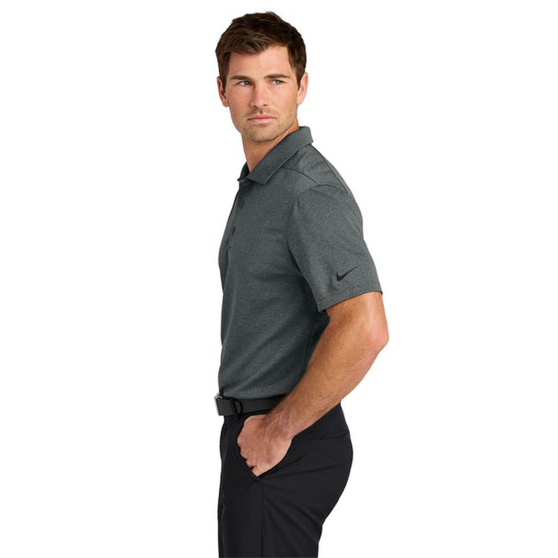NEW STRAYER Nike Dri-FIT Smooth Heather Polo - Anthracite Heather