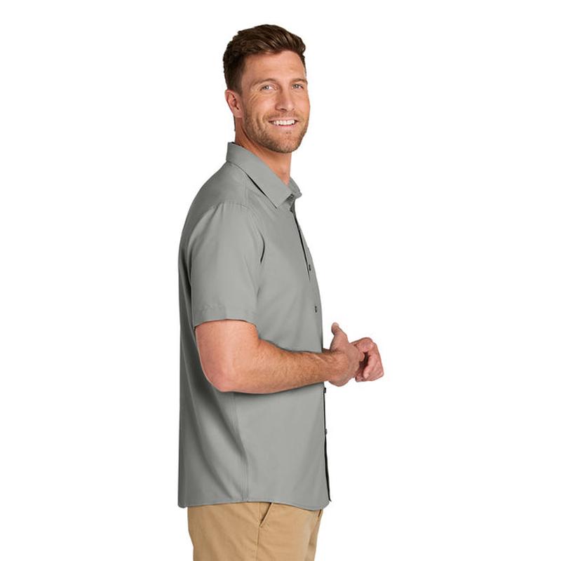 NEW STRAYER Port Authority® Short Sleeve UV Dockside Shirt - Gusty Grey