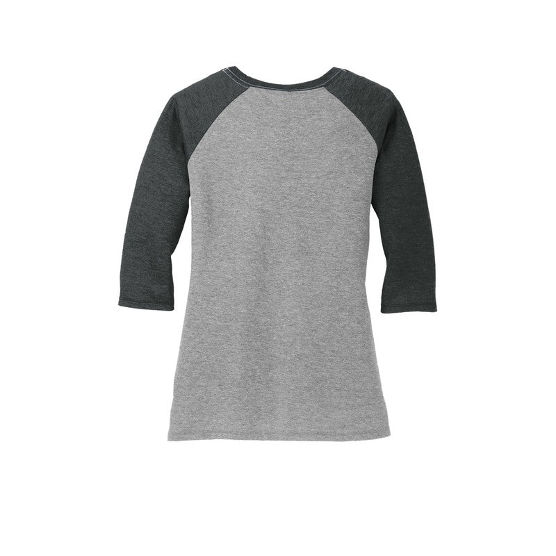 STRAYER District ® Women’s Perfect Tri ® 3/4-Sleeve Raglan - Black Frost/ Grey Frost