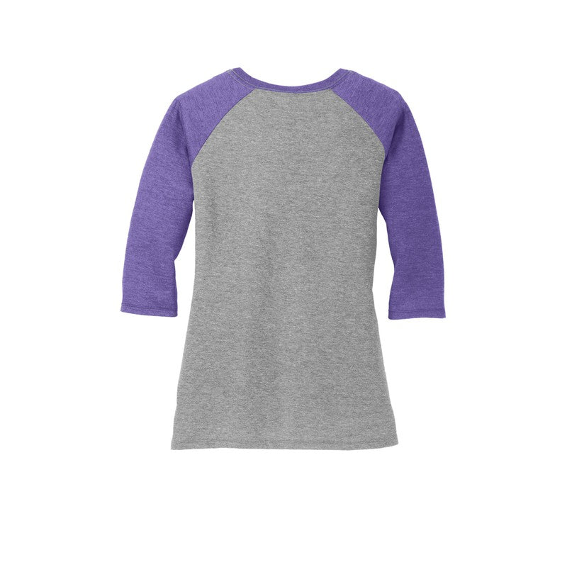 STRAYER District ® Women’s Perfect Tri ® 3/4-Sleeve Raglan - Purple Frost/ Grey Frost