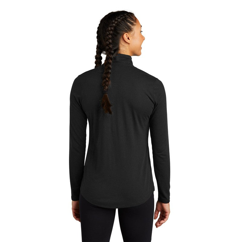 STRAYER Sport-Tek ® Ladies PosiCharge ® Tri-Blend Wicking 1/4-Zip Pullover - Black Triad Solid