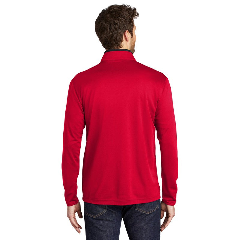 STRAYER Port Authority ® Silk Touch ™ Performance 1/4-Zip Red/ Black