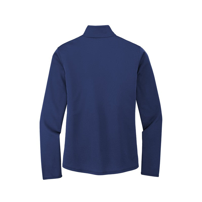 STRAYER Port Authority Ladies Silk Touch ™ Performance 1/4-Zip -Royal/ Steel Grey