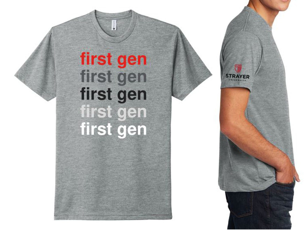 first gen Next Level Apparel® Unisex CVC Tee - Dark Heather Gray