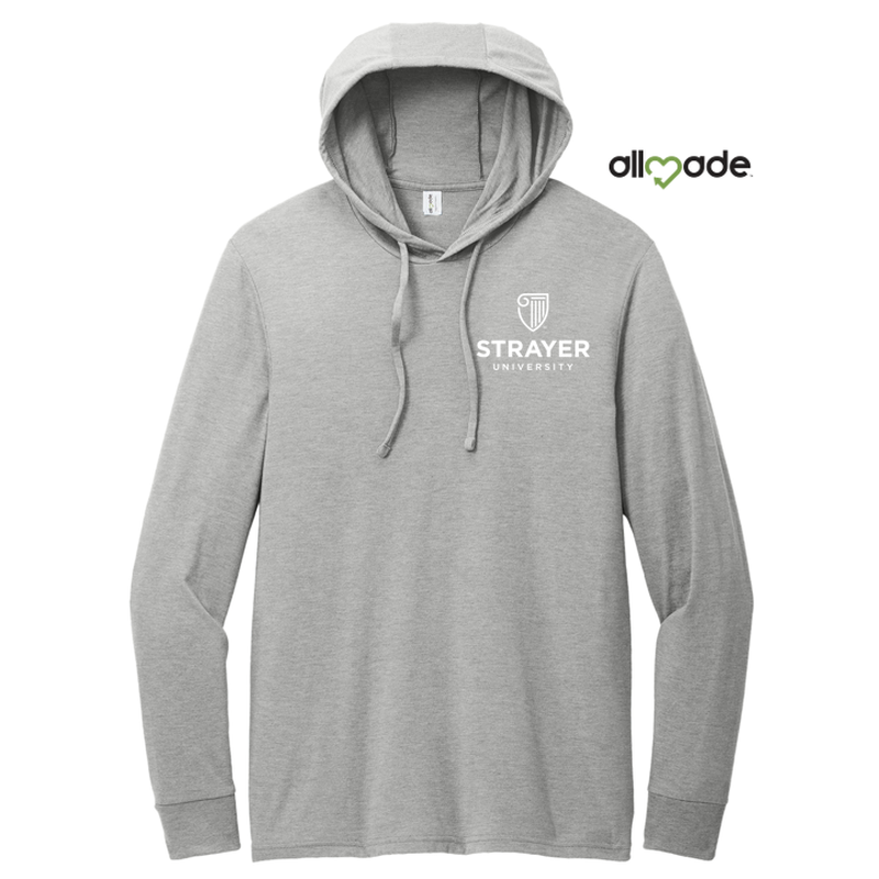 STRAYER Allmade® Unisex Tri-Blend Hoodie Tee - Aluminum Grey