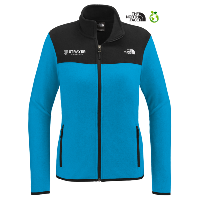 STRAYER The North Face® Ladies Glacier Full-Zip Fleece Jacket - Hero Blue/ TNF Black