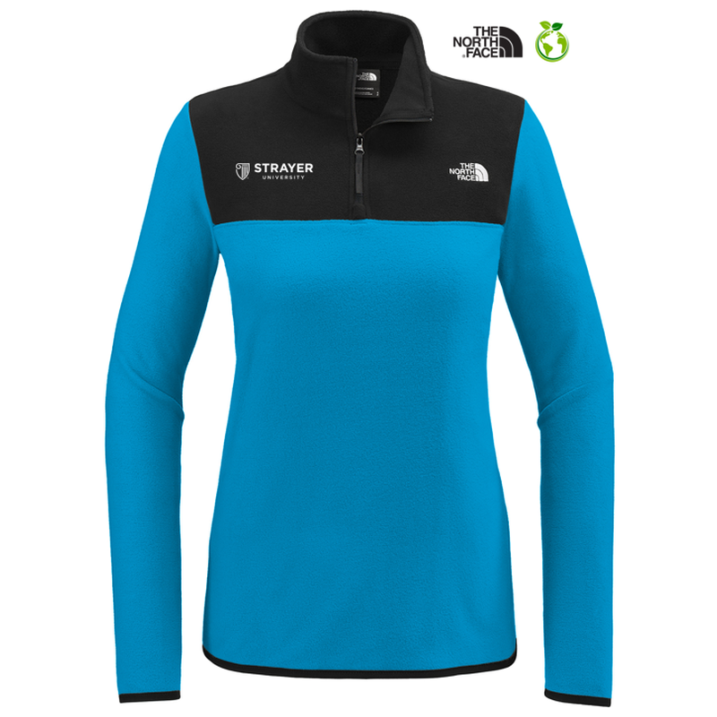 STRAYER The North Face® Ladies Glacier 1/4-Zip Fleece - Hero Blue/ TNF Black