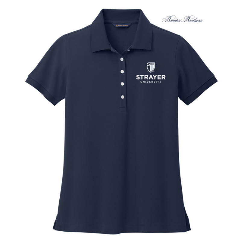 STRAYER Brooks Brothers® Women’s Pima Cotton Pique Polo - Navy Blazer