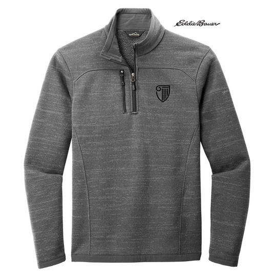 NEW STRAYER Eddie Bauer ® Sweater Fleece 1/4-Zip-DARK GREY HEATHER