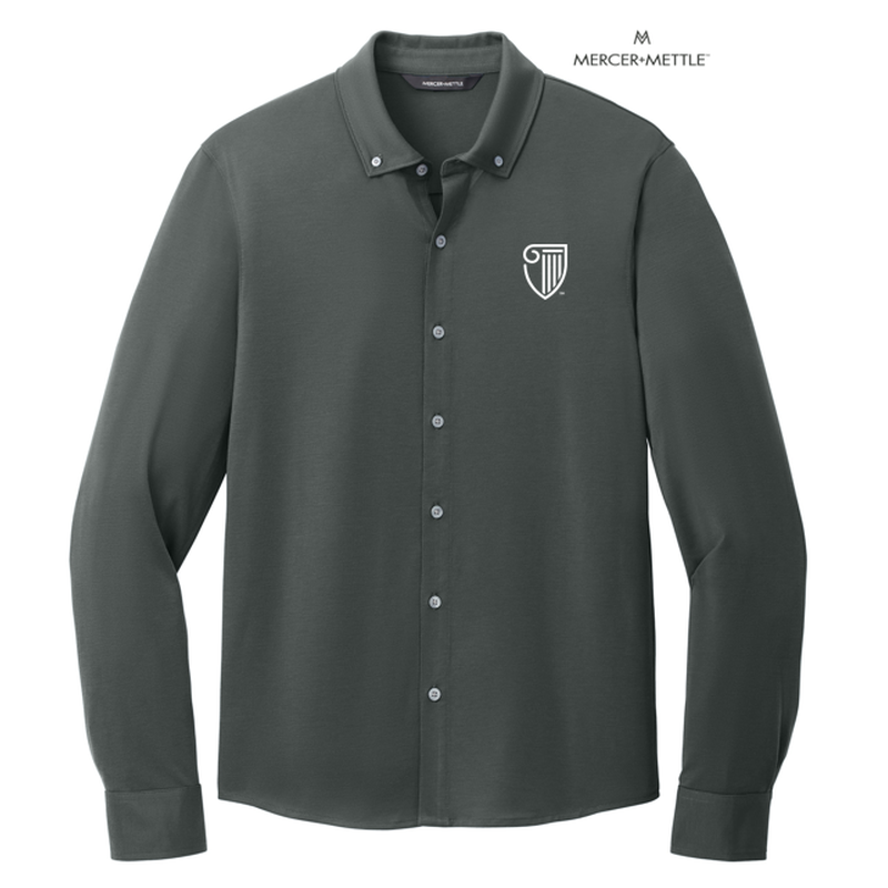 STRAYER Mercer+Mettle™ Stretch Jersey Long Sleeve Shirt - Anchor Grey