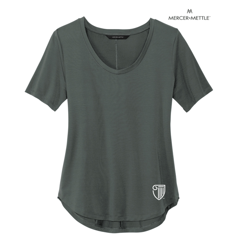 STRAYER MERCER+METTLE™ Women’s Stretch Jersey Relaxed Scoop - Anchor Grey