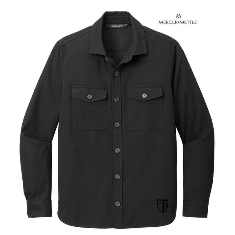 STRAYER Mercer+Mettle™ Long Sleeve Twill Overshirt - DEEP BLACK