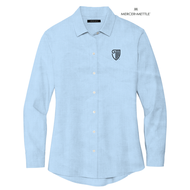 STRAYER Mercer+Mettle™ Women’s Long Sleeve Stretch Woven Shirt - Air Blue End On End