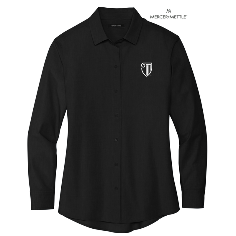 STRAYER Mercer+Mettle™ Women’s Long Sleeve Stretch Woven Shirt - Deep Black