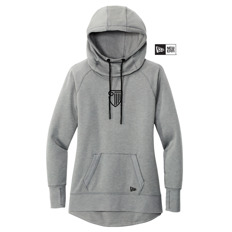 STRAYER New Era® Ladies Tri-Blend Fleece Pullover Hoodie-SHADOW GRAY