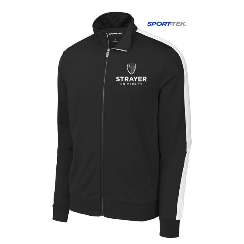 STRAYER Sport-Tek ® Tricot Track Jacket Black/ White
