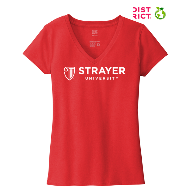 STRAYER District ® Women’s Re-Tee ® V-Neck - Ruby Red