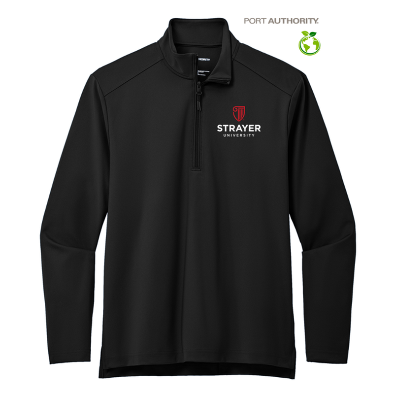 STRAYER Port Authority® C-FREE® Double Knit 1/4-Zip - Deep Black