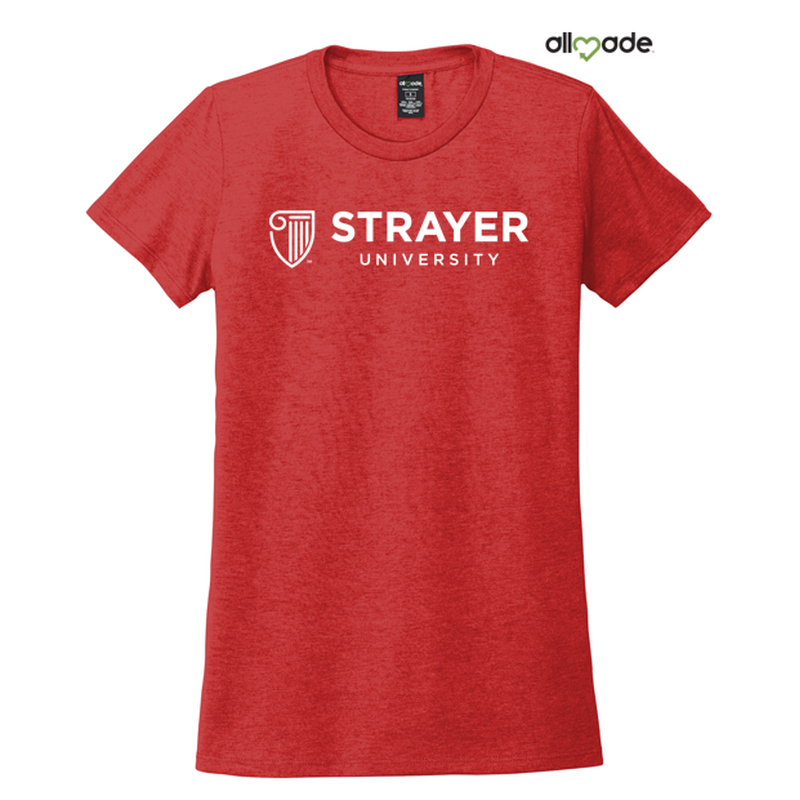 STRAYER Allmade® Women’s Tri-Blend Tee - Rise Up Red