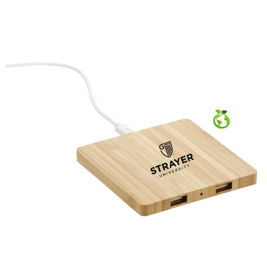 NEW STRAYER Bamboo Wireless Charging Pad with Dual Outputs
