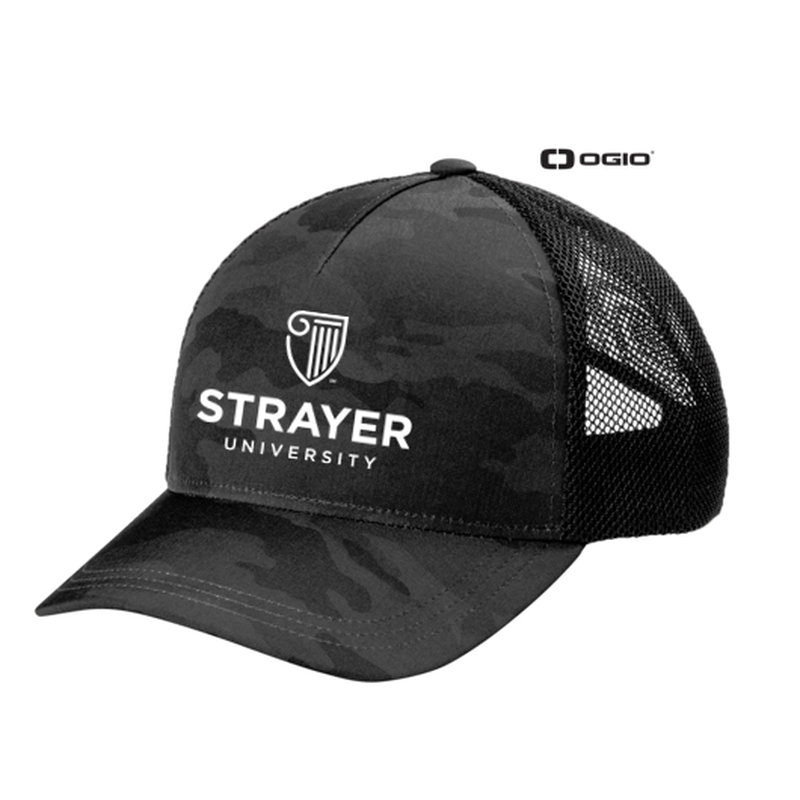 STRAYER OGIO® Fusion Trucker Cap - Black Camo