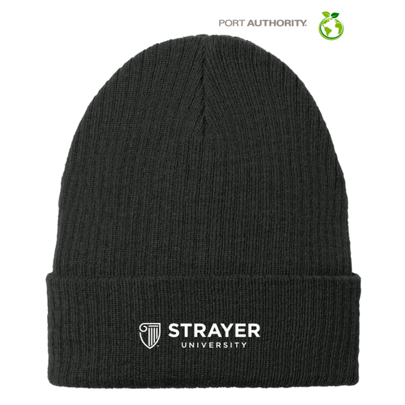 STRAYER Port Authority® C-FREE® Recycled Beanie - Deep Black