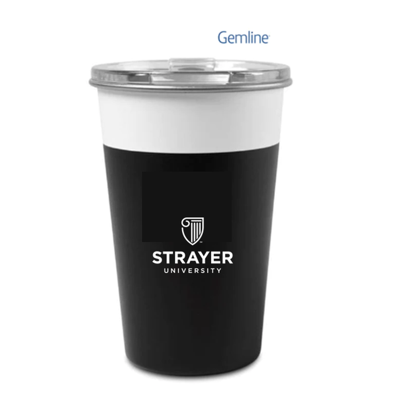 STRAYER GEMLINE Arlo Stainless Steel Tumbler - 14 Oz. - White-Black