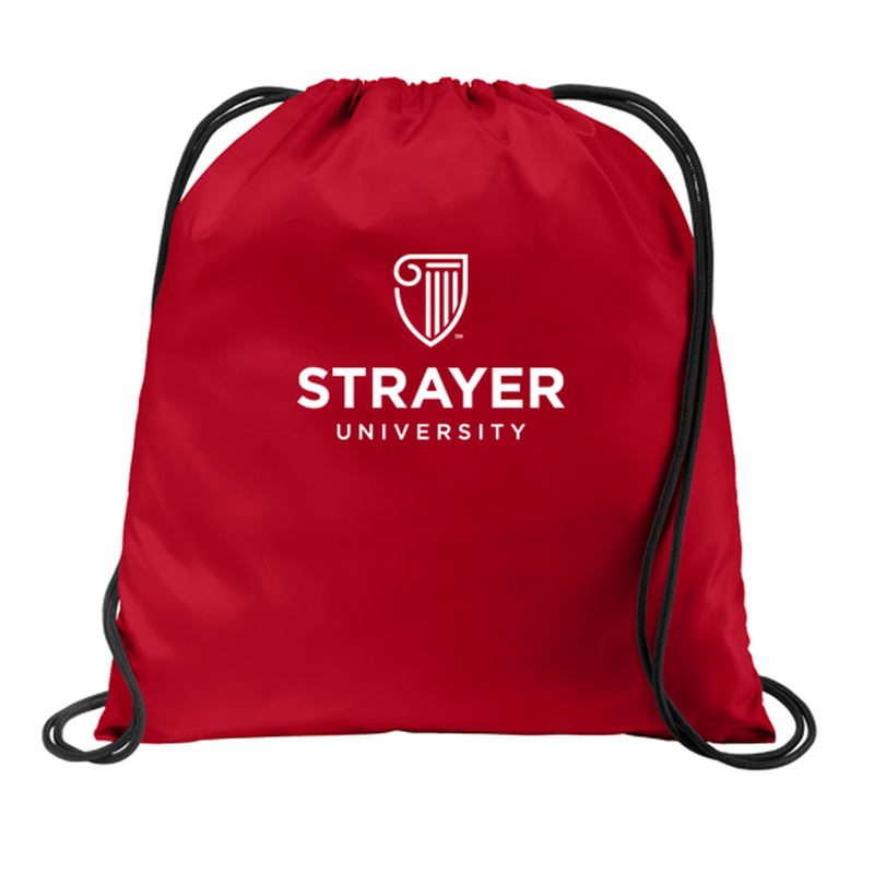 STRAYER Polyester Drawstring Cinch Pack - RED