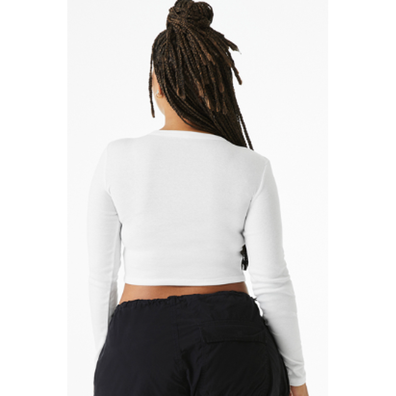 NEW Strayer BELLA+CANVAS® Women’s Micro Rib Long Sleeve Baby Tee - White