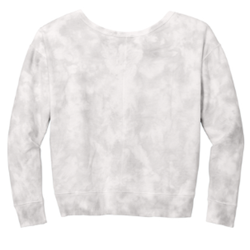 STRAYER ALUMNI Port & Company® Women's Beach Wash® Cloud Tie-Dye V-Neck Sweatshirt (3.5" logo) - Dove Grey