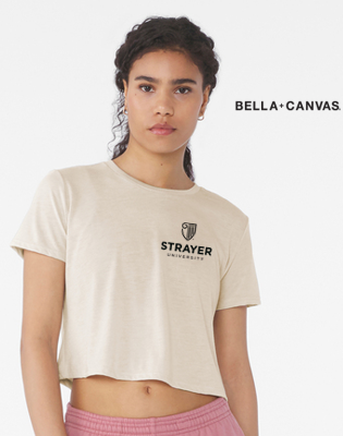 NEW Strayer BELLA+CANVAS® Women’s Flowy Cropped Tee - Heather Dust