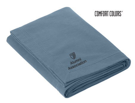STRAYER ALUMNI Comfort Colors® Fleece Dorm Blanket (4-in logo) - Blue Jean